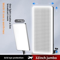 Lampe de remplissage LED de 32 pouces pour caméra, grille de beauté plate carrée, lumière de studio dimmable bicolore pour YouTube et TikTok