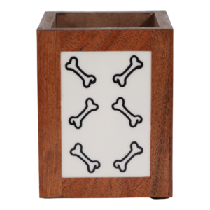 Organizer da scrivania quadrato in legno, moderno stile Boho, portaoggetti da tavolo per casa e ufficio, decorazione per mensola e mensola da parete - Product Image 1