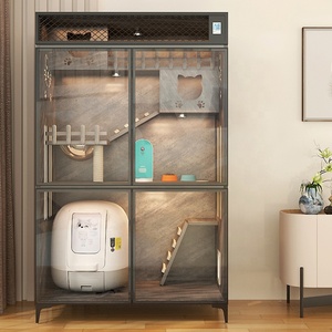 บ้านสัตว์เลี้ยงไม้จริงแบบพาโนรามา เฟอร์นิเจอร์ในร่มสุดหรู วิลล่าไม้ - Product Image 2