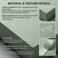 Ensemble d'emballages de luxe sur mesure pour soins de la peau, couleur vert sauge, avec poignée portable, fermeture magnétique, boîte rigide pliable