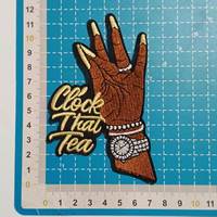 Patchs thermocollants brodés Best-seller Clock That Tea Beauty pour vêtements/vestes/pantalons/chaussures
