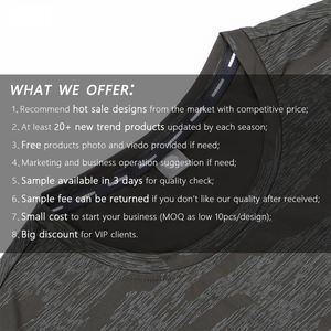 高品质95% 棉5% 氨纶定制私人标志健身服装素色空白男士t恤 - Product Image 4