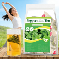 Thé en sachet triangulaire à la menthe poivrée pure et naturelle, rafraîchissant et apaisant, pour l'Afrique et les climats chauds, vente en gros