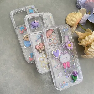 2023 New Trend Cute Bling Cartoon Printed MobilePhone Cases For iPhone 15 14 13 12 11 Pro Max Plus Transparent Clear Back Cover