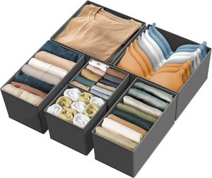Set of 6 Drawer Organizer Socks <b>Foldable</b> Underwear Drawer Clothes Organizer Collapsible Storage <b>Boxes</b> Lingerie Drawer Organizer - Product Image 2