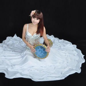 Falda de Danza del Vientre para Mujer, Falda Española de Chifón con Lentejuelas Brillantes y Borlas, Disfraz para Espectáculo de Danza - Product Image 4