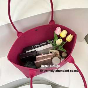 Sac fourre-tout en feutre pour femme, élégant, léger et résistant, sac de shopping pour femme - Product Image 6