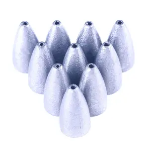 Fishing Tackle Accessories Worm Bullet Fishing Lead Weights 1.75g-21g Lead Sinkers