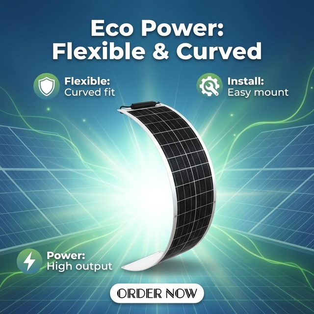 Thin Film 100 Watt Monocrystalline Flexible Solar Panels 100W 200W 300W Lightweight Solar Power Plate for RV Boat Motorhome Van