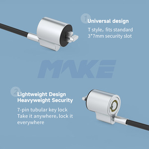 Mk808 cáp chất lượng cao khóa cho máy tính xách tay máy tính xách tay khóa với hình ống Key phù hợp trong tất cả các Kensington khe cắm máy tính xách tay khóa - Product Image 2