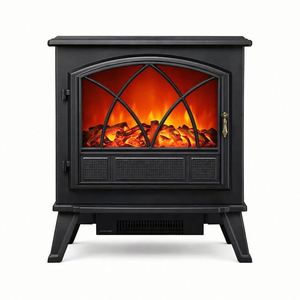 Estufa Eléctrica Grande con Efecto de Llama en 3 Lados, Calefactor Independiente Ajustable con Elemento Calefactor y Ventilador para Sala de Estar y Dormitorio - Product Image 1