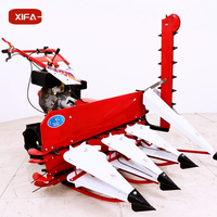 Nouvelle moissonneuse électrique automotrice à poussée manuelle petite moissonneuse de blé de riz de soja Machine de séchage Machine de découpe de cultures 4 rangées