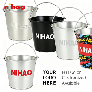 ถังน้ำแข็งโลหะชุบสังกะสีเกรดอาหาร NIHAO ขนาดใหญ่ 5 ลิตร สำหรับแชมเปญและเบียร์ พกพาสะดวกสำหรับตั้งแคมป์ปิกนิกกลางแจ้ง - Product Image 2