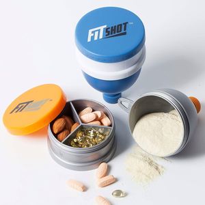 <b>Protein</b> Powder Funnel Supplement Funnel with Keychain 2 in 1 120ml <b>Bottle</b> With Pill Box - Product Image 3