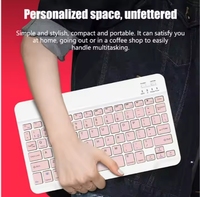 Portable sans fil rvb rétro-éclairé clavier souris Combo USB Interface bleu dent souris pour téléphone Android Inalambric Teclado Y souris