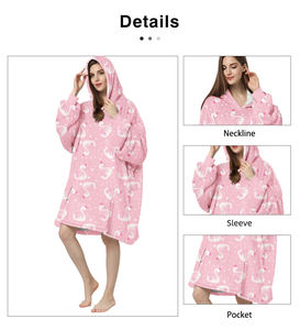 Manta de gran tamaño Sherpa cálida suave Coral polar portátil TV Cuddle Snuggle con mangas impresión personalizada fábrica ODM OEM - Product Image 6