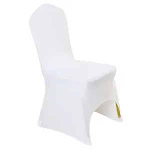 White Chair Cover Polyester Spandex Elastic Banquet Event Chair Slipcover for Wedding