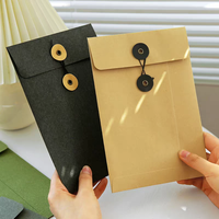 Enveloppe personnalisée avec logo bouton Emballage de documents Cartes-cadeaux Merci Enveloppe en papier kraft avec ficelle