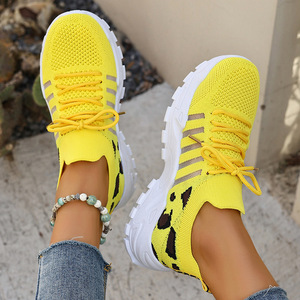 Nuove <span class=keywords><strong>Sneakers</strong></span> Versatili da Donna, Scarpe con <span class=keywords><strong>Tacco</strong></span> <span class=keywords><strong>Alto</strong></span> di Grande Taglia, Suola Spessa, Traspiranti, Design Casual in Tessuto Fly-Woven per Camminare - Product Image 2