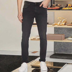 Jeans en denim droit taille mi-haute pour homme, style anglais, nouvelle mode été automne, style streetwear, designer, ton moyen - Product Image 2