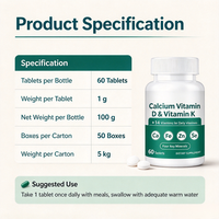 Comprimés OEM de Calcium, Vitamine D, Vitamine K et Vitamine D3 pour l'absorption du Calcium et la santé osseuse des adultes