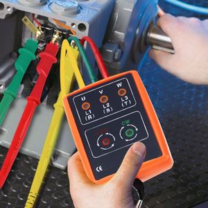 เครื่องทดสอบตัวบ่งชี้ลำดับการหมุนของเฟส 3 เฟส 60~600V เครื่องตรวจสอบมิเตอร์พร้อมสัญญาณเตือน LED - Product Image 3