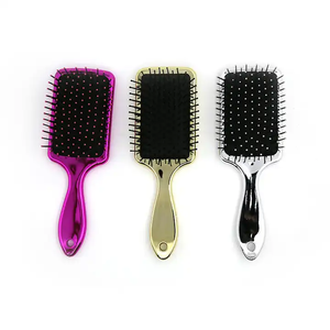 Groothandel Gouden Rechthoekige Gekleurde Massage Regenboog Borstel Stijlvolle Peddel Haar Borstel - Product Image 1