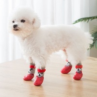 Nouvelles Chaussures Antidérapantes pour Chiens, Chaussettes Enduites pour Petits et Moyens Chiens, Protection des Pattes, Lot de 4, Chaussures pour Animaux qui restent sur pied
