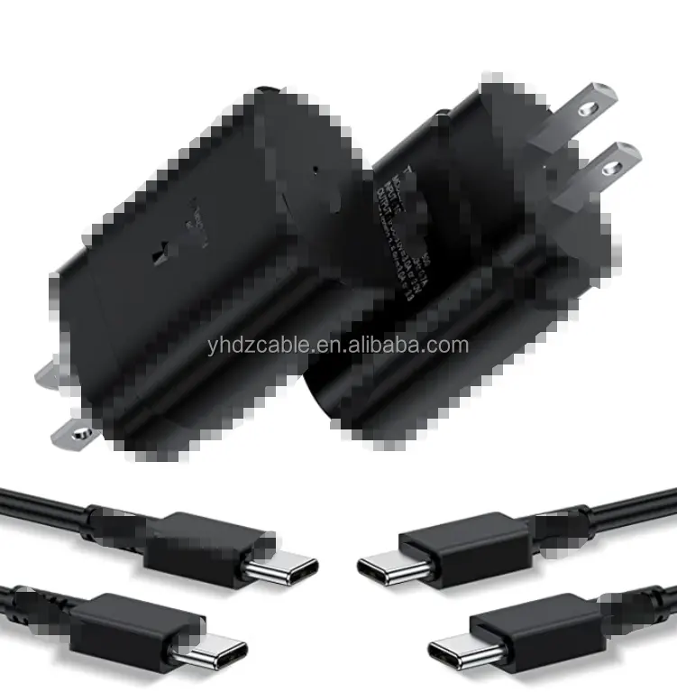 Original charger for Samsung Galaxy S20 S21 note10 USB C 25W super fast charging kit with 3A type c to type c cable box packing