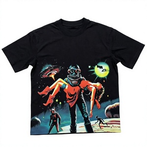Camiseta con estampado de nave espacial para hombre, 100% algodón, manga corta, cuello redondo, camiseta gráfica tejida, saludable - Product Image 4