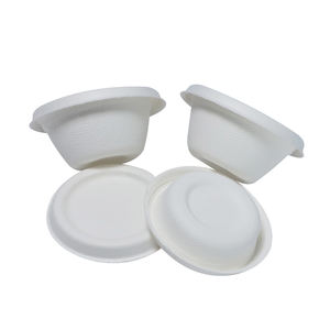 Precio competitivo, pulpa de bagazo biodegradable, taza desechable para salsa de pulpa de caña de azúcar, respetuosa con el medio ambiente, tapa de taza de bagazo para sacar para salsa - Product Image 1