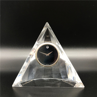 Trophée pyramidal en cristal gravé au laser sur mesure, récompense de reconnaissance professionnelle, cadeau souvenir, avec emplacement pour montre