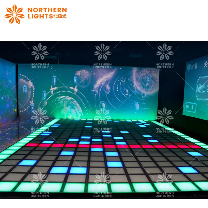 Entretenimiento fiesta interactiva iluminación del escenario baldosas de baile iluminan las baldosas de baile sensibles suelo LED interactivo