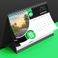 Calendrier de bureau personnalisé en gros, nouveau calendrier de bureau créatif, nouveau design d'impression, calendrier mural