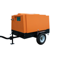 Compresseur d'air à vis Diesel de haute qualité et à bas prix, 5 m3/min, avec déplacement d'air, 8 bars, 50kw, 176cfm, pour perceuse minière, 2 roues
