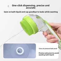Brosse de toilettage moderne pour animaux de compagnie, à long manche, en silicone souple, pour chat et chien, avec distributeur de liquide rechargeable, peigne de massage pour la douche