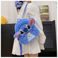 Sac à dos en peluche ours fraise en gros, sac à dos en peluche Stitch mignon pour femmes et enfants
