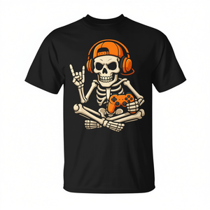 T-shirt Halloween Skeleton Gamer pour garçons et petits-fils, design sur le thème des jeux vidéo - Product Image 2