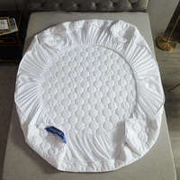 Drap-housse de lit d'hôtel blanc imperméable en coton et polyester, style simple, pour lits Queen et simples, vente en gros sur mesure