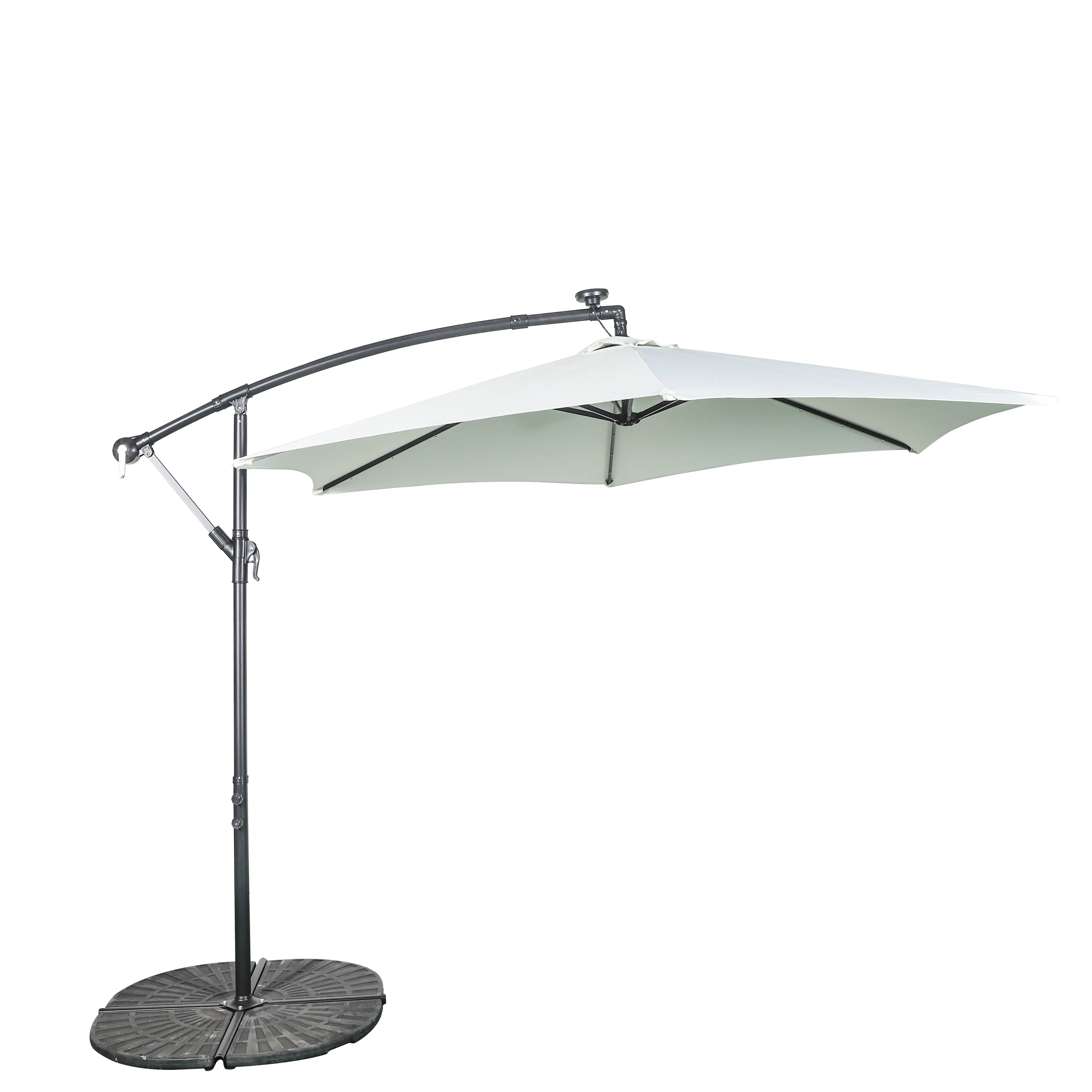 HONGGUAN payung gantung pisang tahan air, payung besi gantung kanvas matahari teras pantai taman dengan LED