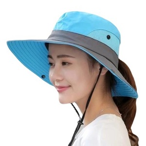 Wholesale UV <b>Hat</b> Bucket Summer Women Large Wide With Chain Strap Outdoor Fishing Hiking for Female - Product Image 4