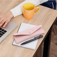 Étui à crayons multifonctionnel en cuir PU, pochette à stylos tendance, grande capacité, pour ranger règles, crayons et gommes
