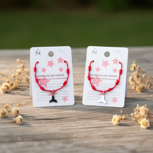 Pulsera Angelina de Siete Nudos con Cordón Rojo y Dije de Acero Inoxidable, Regalo Unisex, Joyería Religiosa con Patrón de Estrella - Product Image 2