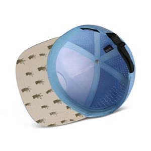 Casquette de golf OEM personnalisée en maille perforée avec logo, 5 panneaux, visière plate, snapback, patch en caoutchouc imperméable - Product Image 4