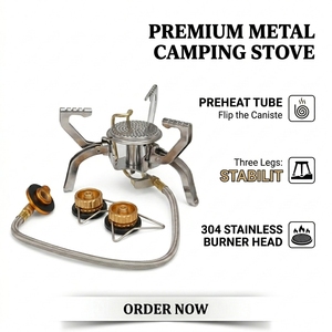 Estufa de <span class=keywords><strong>Gas</strong></span> Portátil XINXING S008 <span class=keywords><strong>para</strong></span> Camping y Senderismo, Lista <span class=keywords><strong>para</strong></span> Usar de Forma Invertida, con <span class=keywords><strong>Tubo</strong></span> de Precalentamiento, 3 Patas de Acero Inoxidable SS430, Quemador 304, Estuche Rígido de EVA - Product Image 1