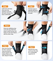 Attelle de cheville ajustée et soutien rapide en tissu respirant unisexe avec 2 coussinets auto-formants pour la course, les blessures sportives et la récupération XS (9,6"-10")