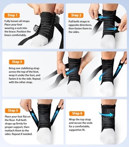 Attelle de <span class=keywords><strong>cheville</strong></span> ajustée et soutien rapide en tissu respirant unisexe avec 2 coussinets auto-formants pour la course, les blessures sportives et la récupération XS (9,6"-10") - Product Image 5