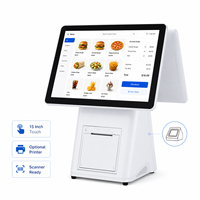 Terminal Punto de Venta con Pantalla Dual de 15.6 Pulgadas y Pantalla No Táctil para Clientes, para Pedidos en Restaurantes y Pagos en Comercios Minoristas