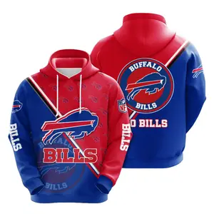 Hot Sale Bill American Football Team Custom Image Lightweight Professional Anti-wrinkle Hooded Hoodies High Quality Men