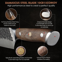 Produits tendance kiritsuke messer vg10 cuchillo de cocina coltello chef couteau boucher martelé couteau damas forgé
